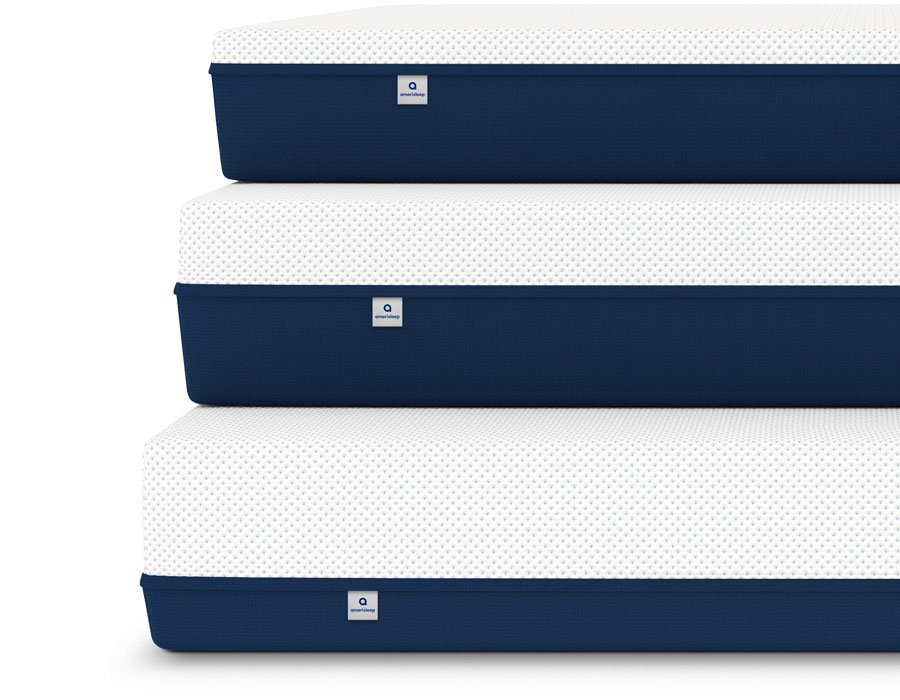 Amerisleep Americana, Revere and Colonial stacked on top of each other